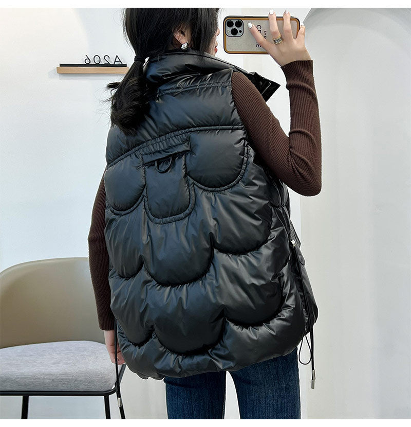 Shiny down vest for women