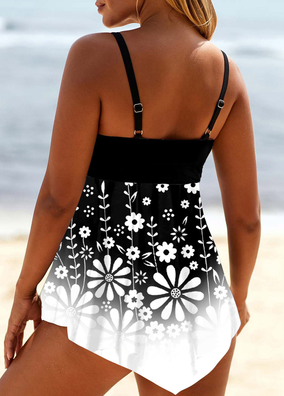 Women's Tankini Swimsuit Top - Flared Fit - Adjustable Straps - Built-in Support