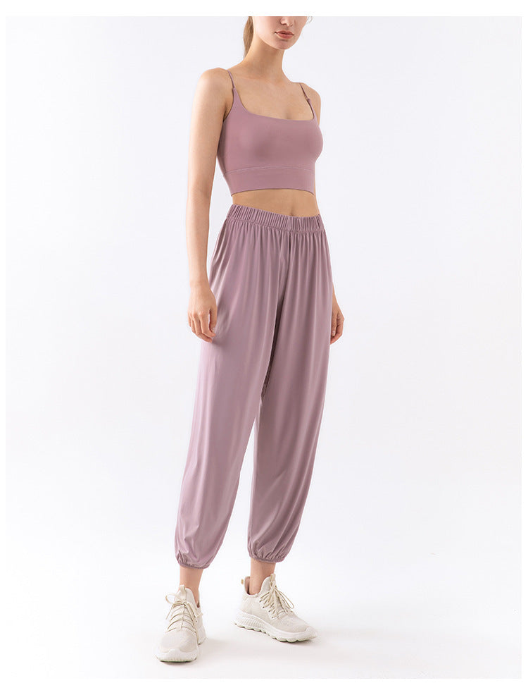 Women’s Jogger Pants - Breathable Fabric - Relaxed Fit - Elastic Waistband - Full Length