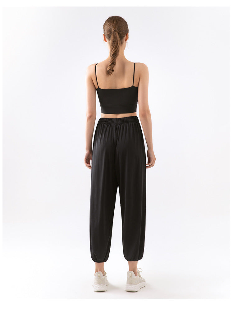 Women’s Jogger Pants - Breathable Fabric - Relaxed Fit - Elastic Waistband - Full Length
