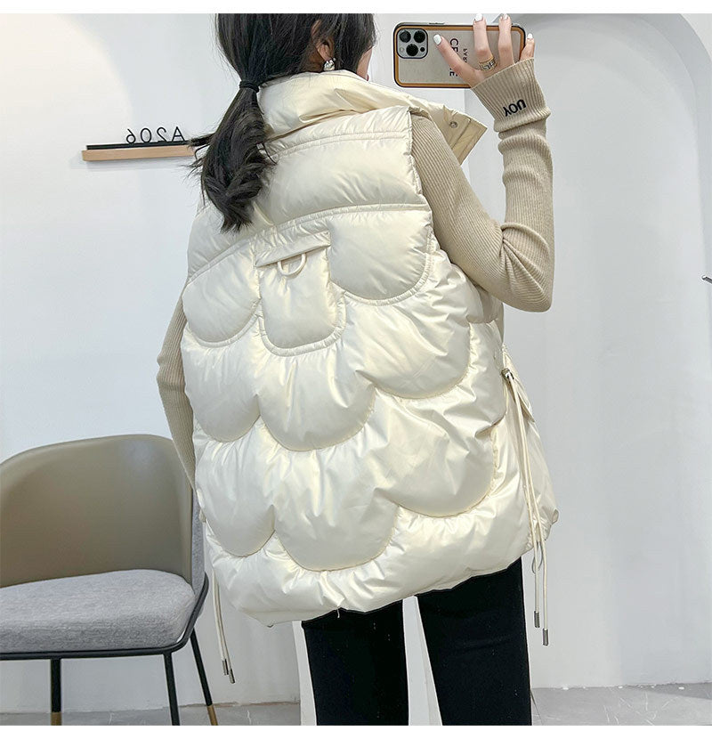 Shiny down vest for women