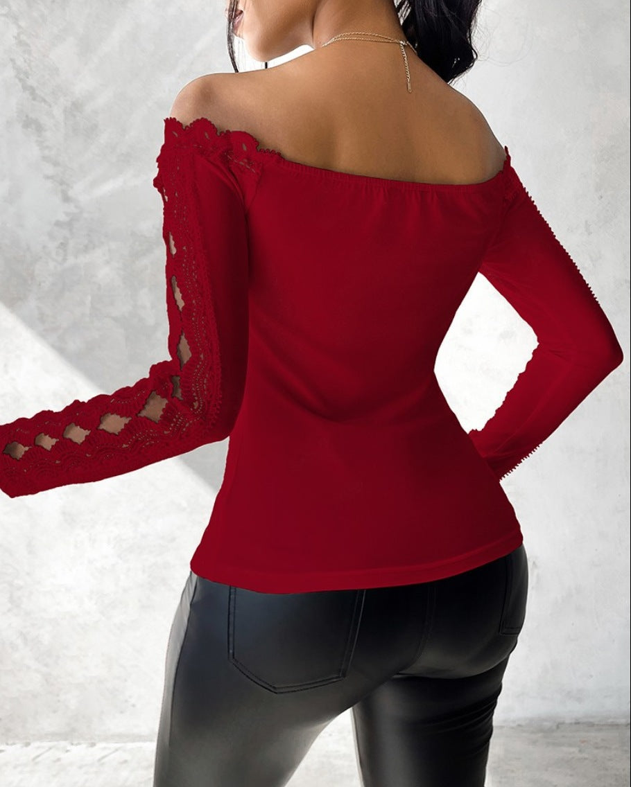 Women's off-shoulder long sleeve top