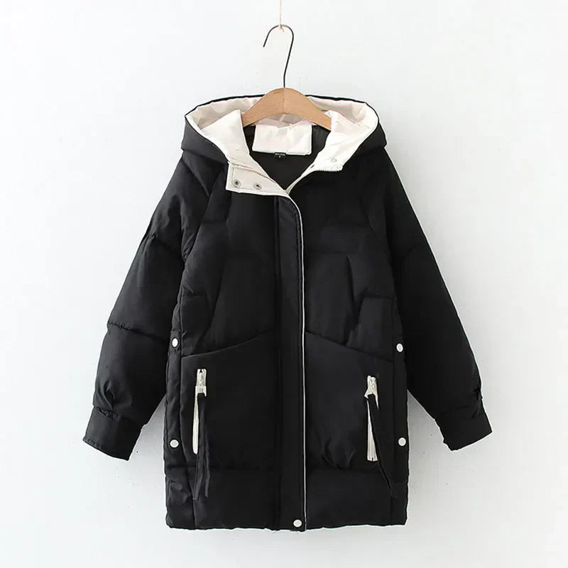 Women's hooded loose cotton jacket