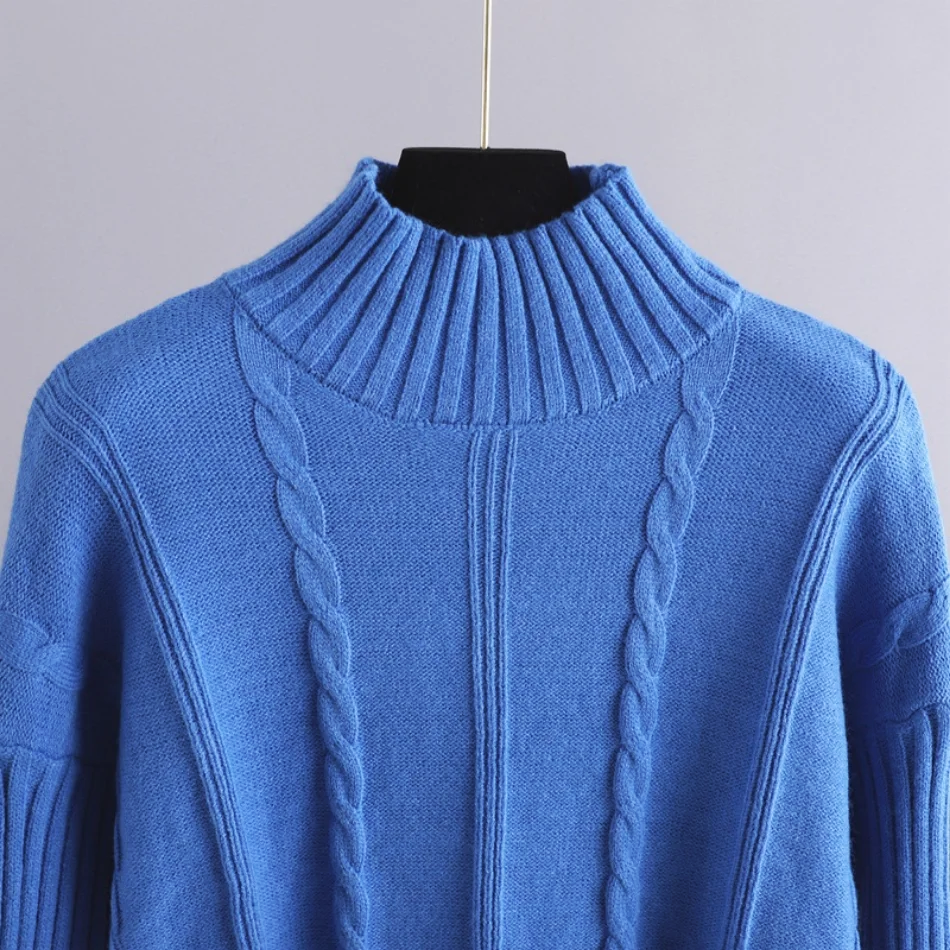 Women's turtleneck sweater and wide-leg knit pants set