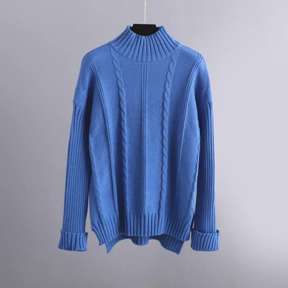 Women's turtleneck sweater and wide-leg knit pants set