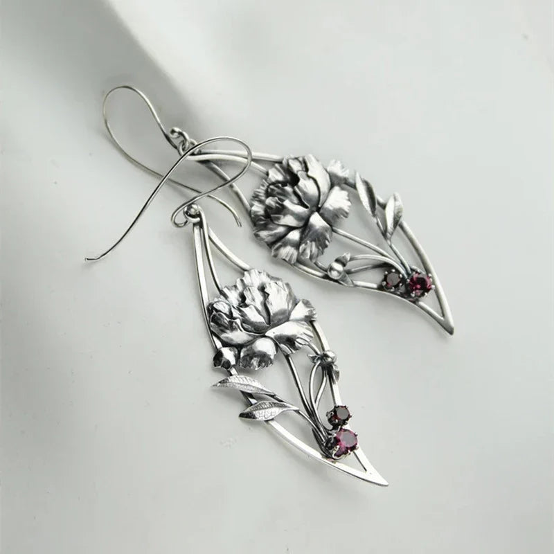 Sterling Silver Gemstone Drop Earrings