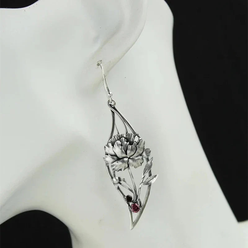 Sterling Silver Gemstone Drop Earrings