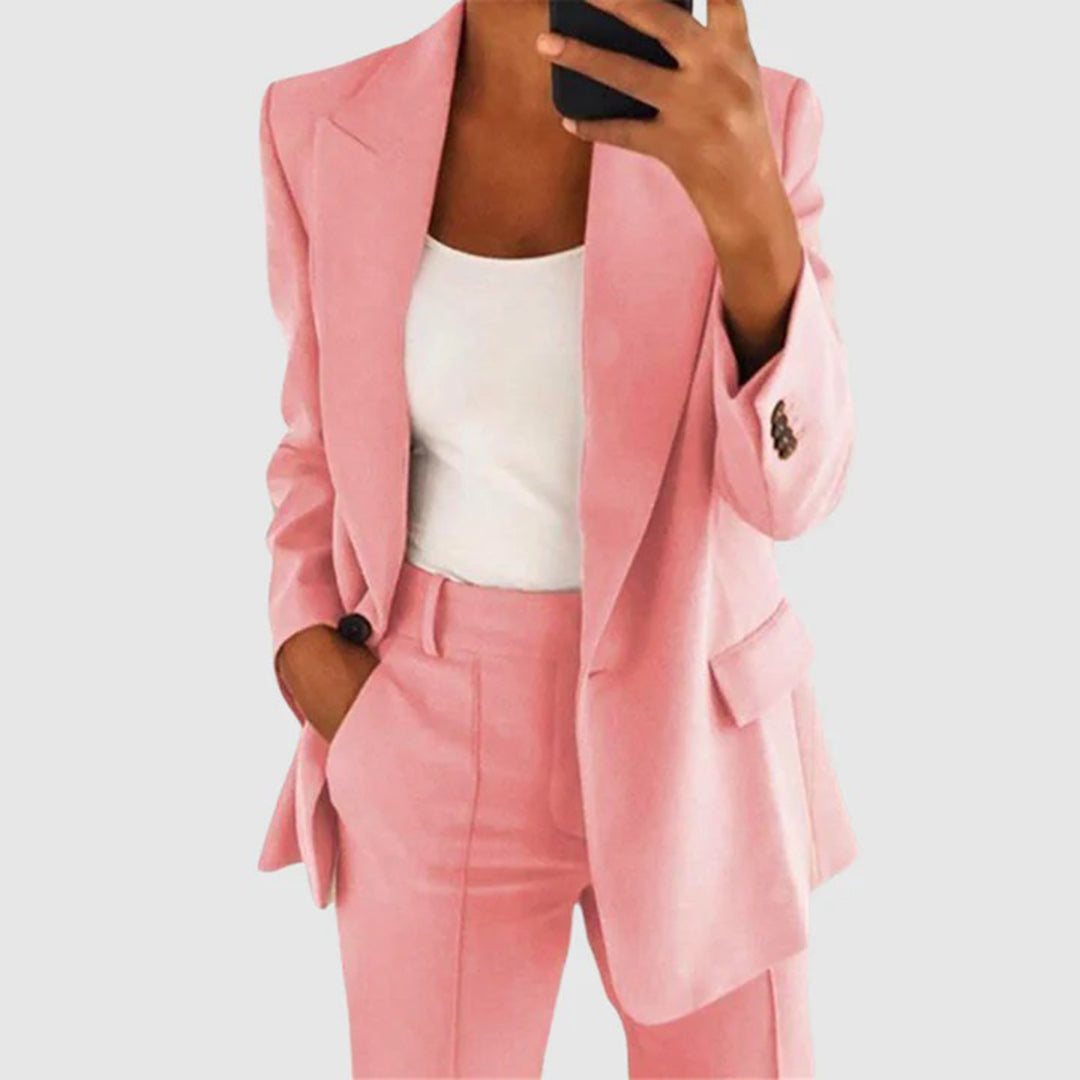 Women's high-end slim fit suit jacket and pants set