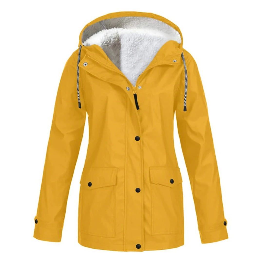 Plus velvet hooded jacket for women
