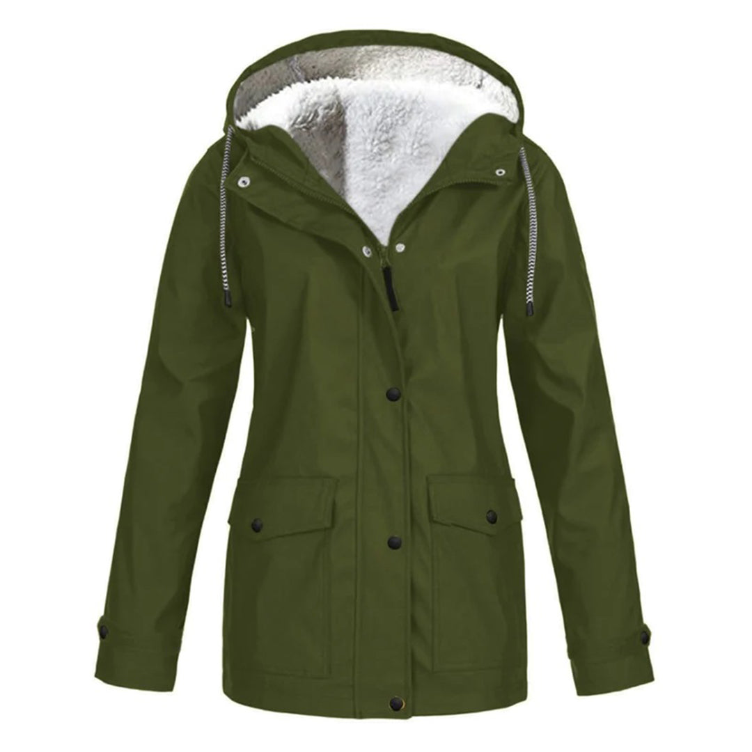 Plus velvet hooded jacket for women