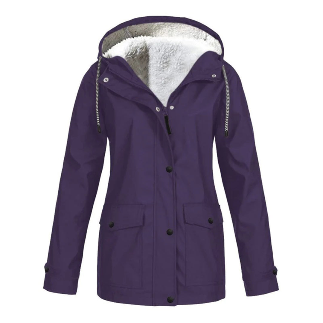 Plus velvet hooded jacket for women