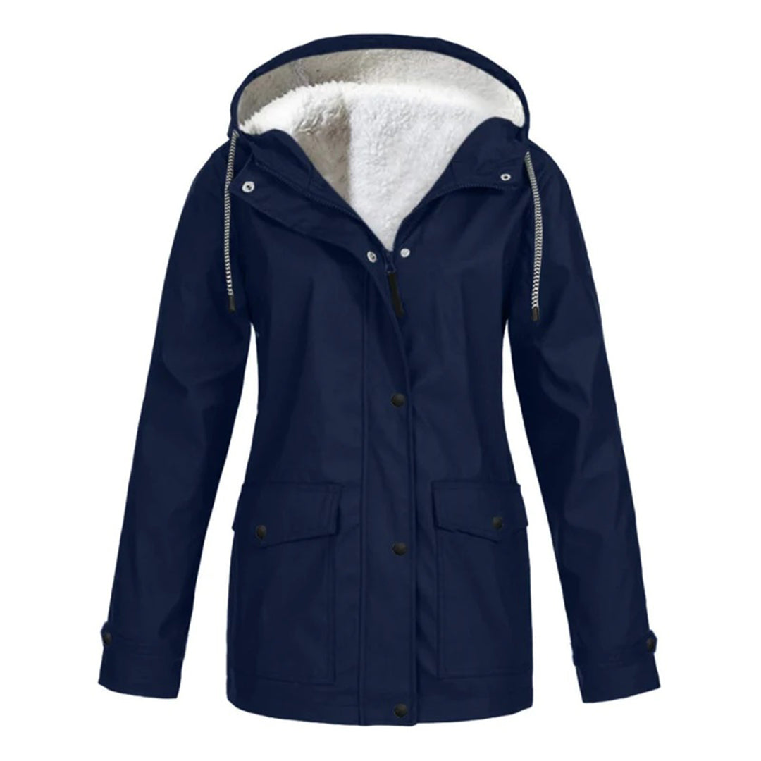 Plus velvet hooded jacket for women