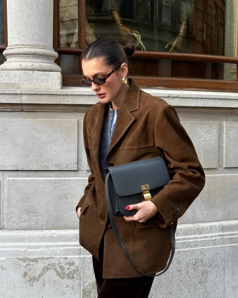 Women's retro loose casual long-sleeved suit