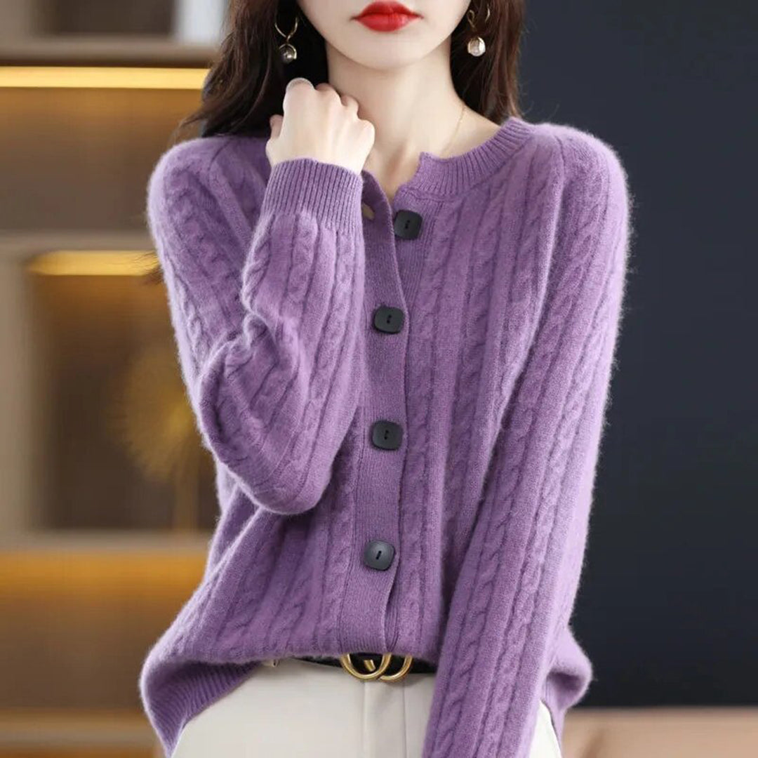 Women's spring/autumn loose button-down sweater