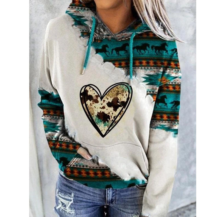 Women's ethnic style printed sweatshirts