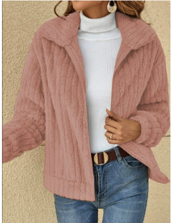 Zipper Closure Winter Long Sleeve Jacket