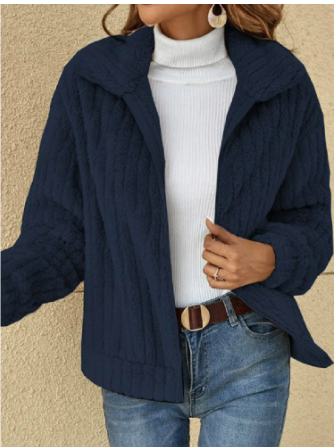 Zipper Closure Winter Long Sleeve Jacket