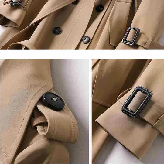 Women's long belted trench coat