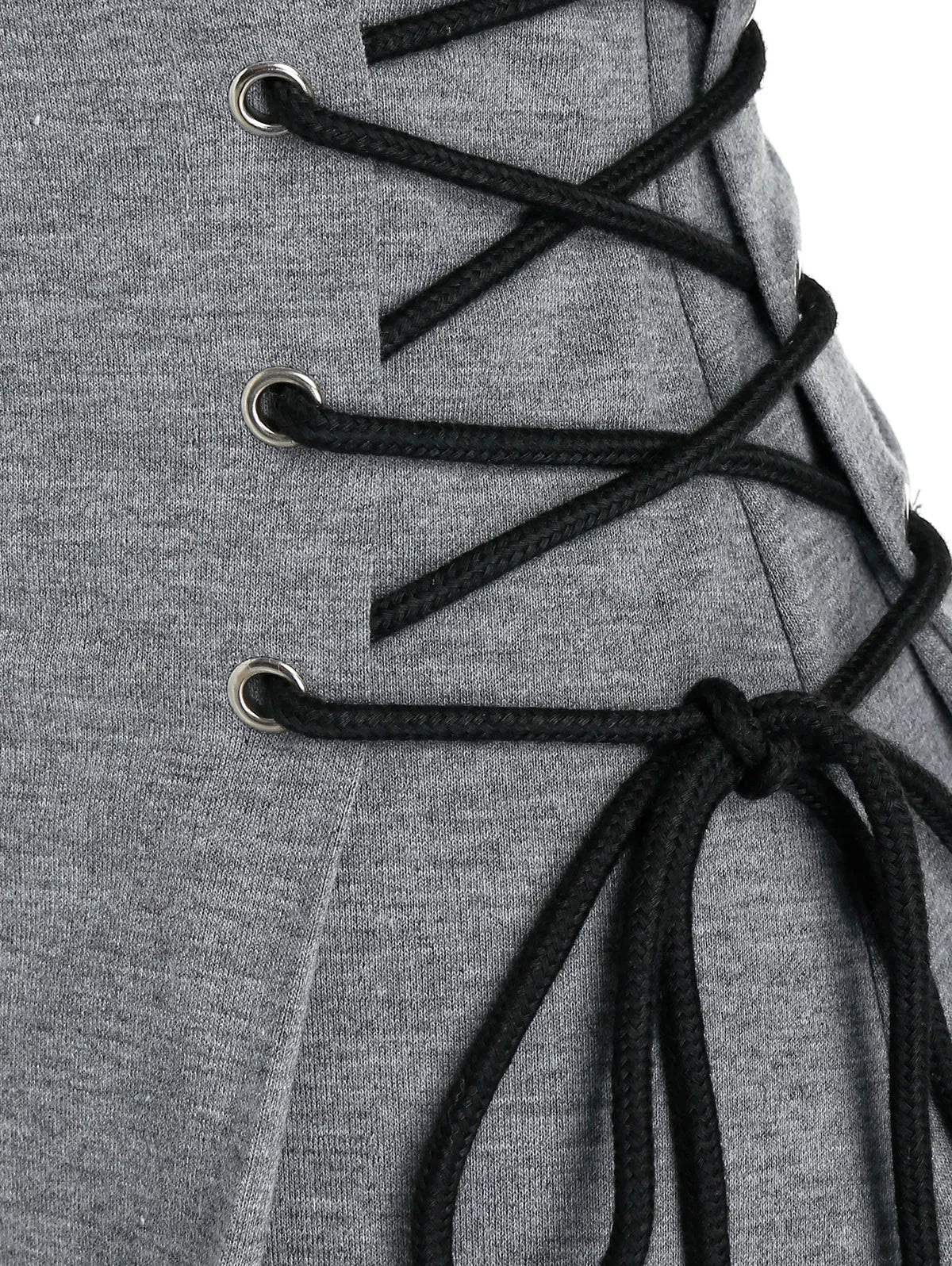 Hooded Gothic Mini Dress with Drawstring
