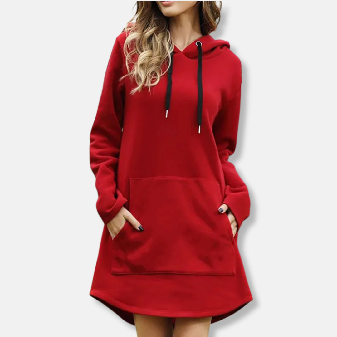 Relaxed Cotton Blend Hoodie Dress