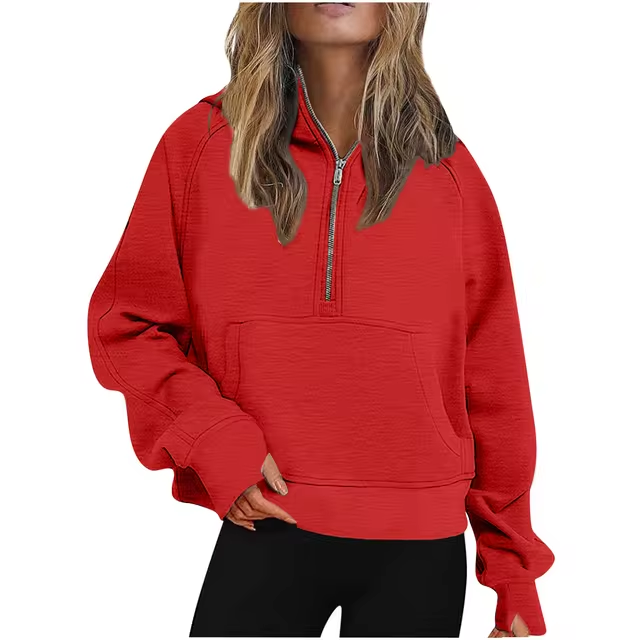Women's half-zip jacket with hood