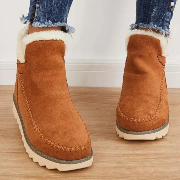 Women's warm retro thick-soled snow boots