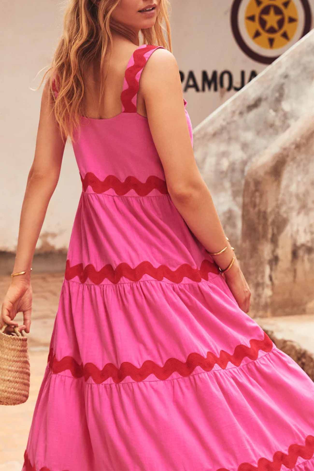 Women's Maxi Dress - Tiered Flowing Fit - Sleeveless Lightweight Casual Wear