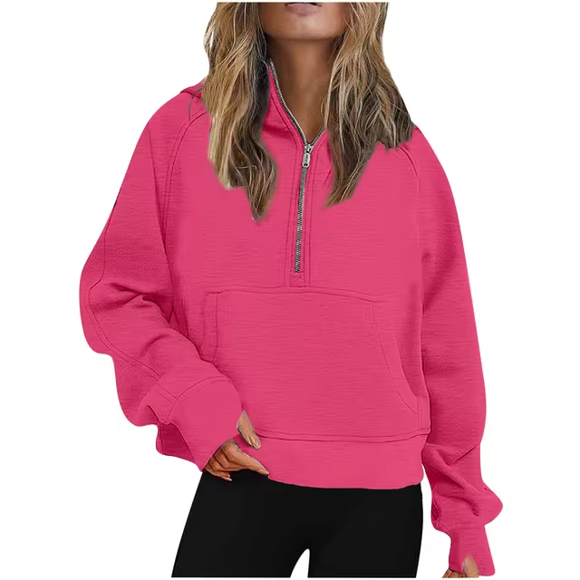 Women's half-zip jacket with hood