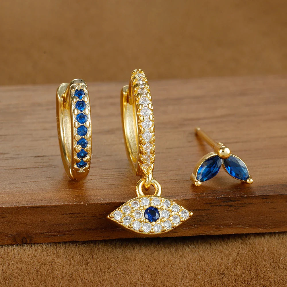 Women's Hoop Earrings - Elegant Dangle Charm - Gemstone Accent - Trendy & Chic