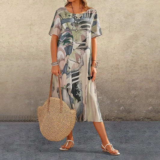 Lightweight Relaxed Fit Midi Dress