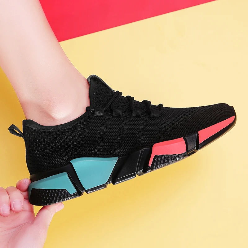 Women's Athletic Sneakers - Breathable Mesh - Lightweight Cushioning - Sporty Casual