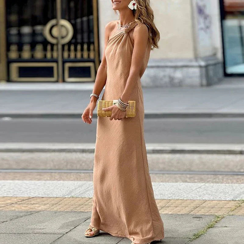 One-Shoulder Women's Maxi Dress - Flowy and Elegant Design