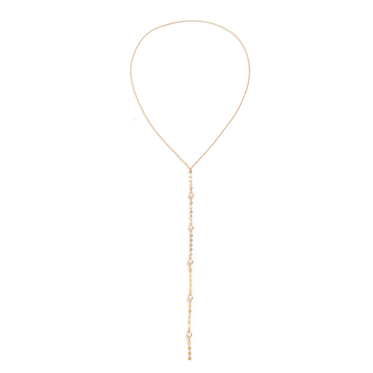 Modern y-shaped tassel necklace with diamond accents