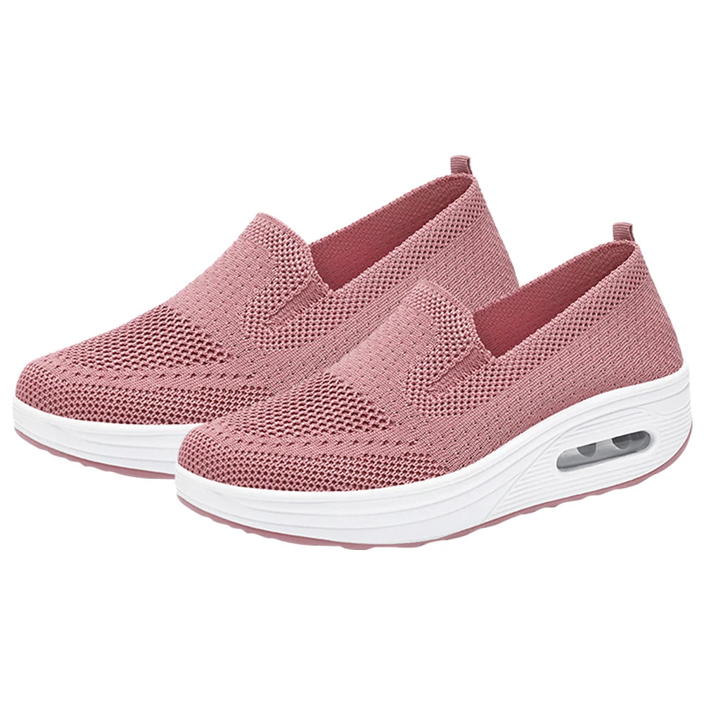 Women's Slip-On Sneakers - Breathable Mesh - Air Cushion Sole - Lightweight Casual Wear