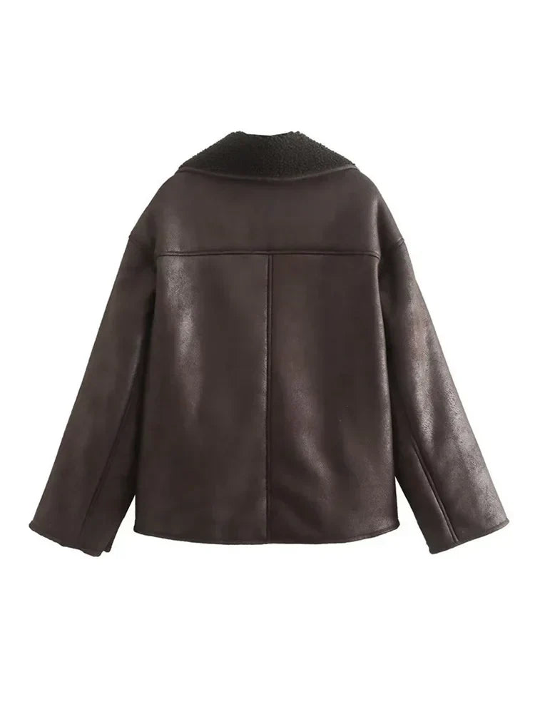 Women's thickened suede jacket