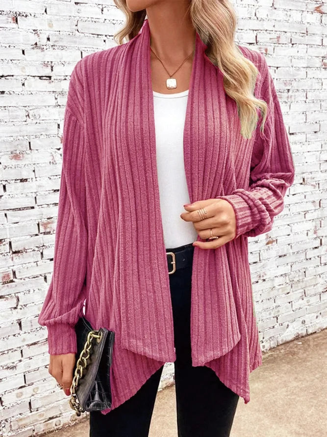 Women’s open-front ribbed cardigan