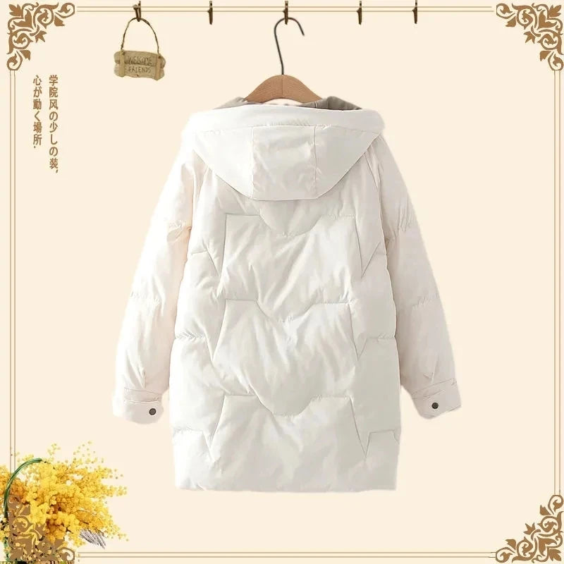 Women's oversized winter cotton down jacket