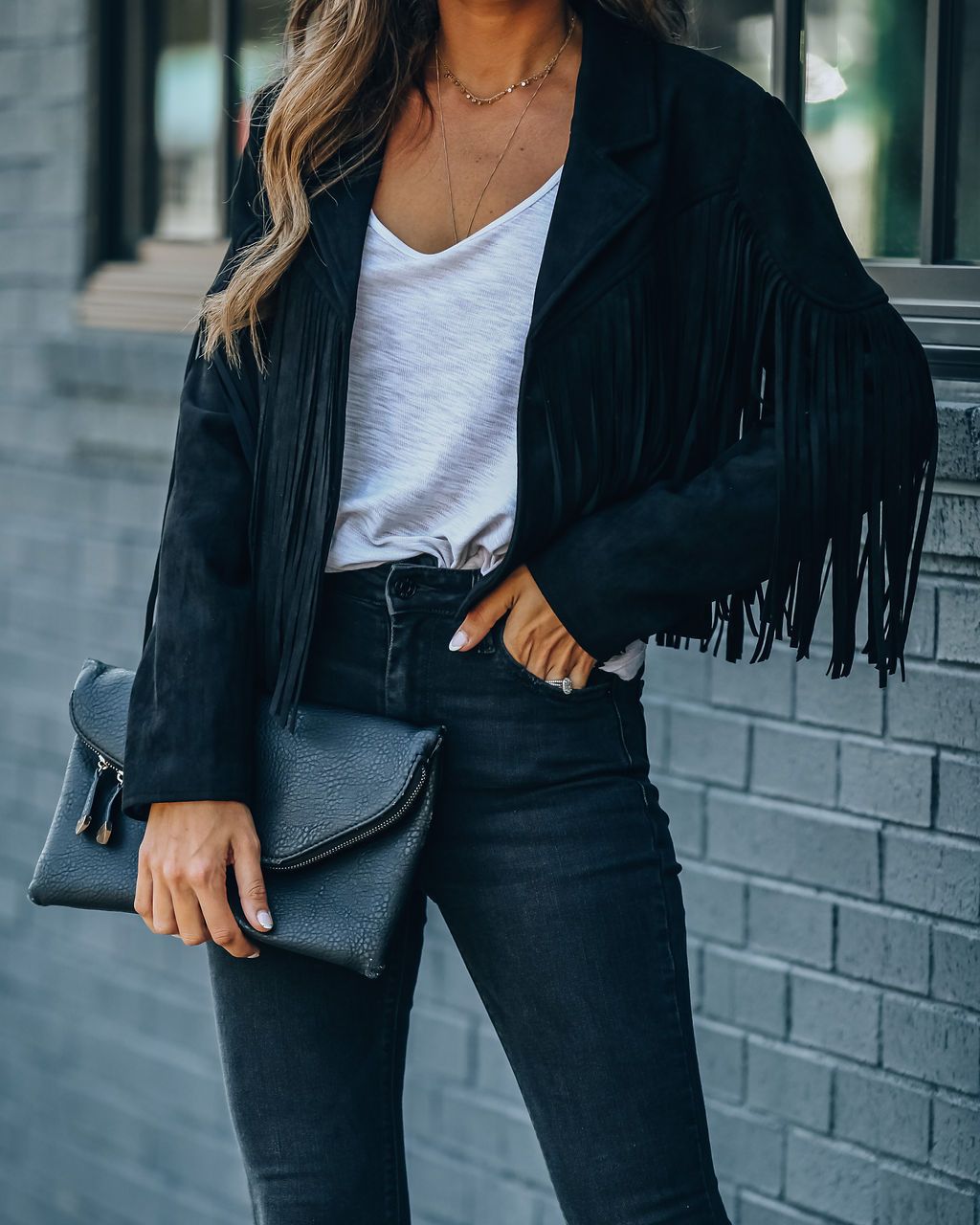 Women's autumn slim fit tassel jacket