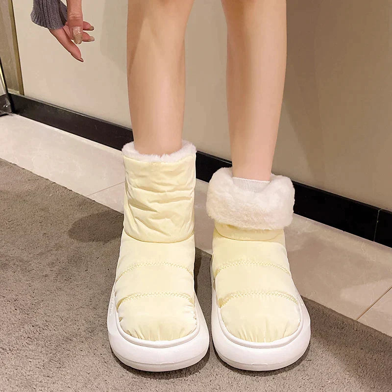 Women's winter waterproof fleece cotton shoes
