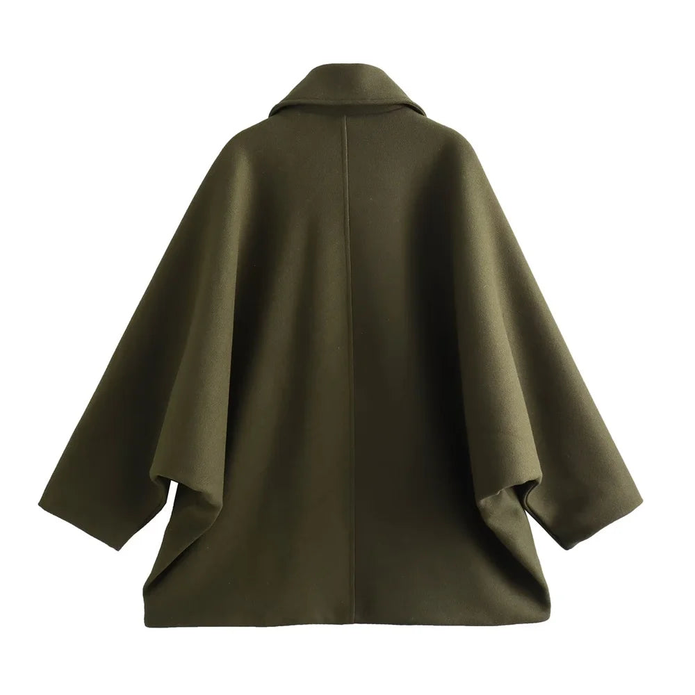 Women’s Overcoat - Wool Blend - Notched Lapel - Button Front - Classic Fit