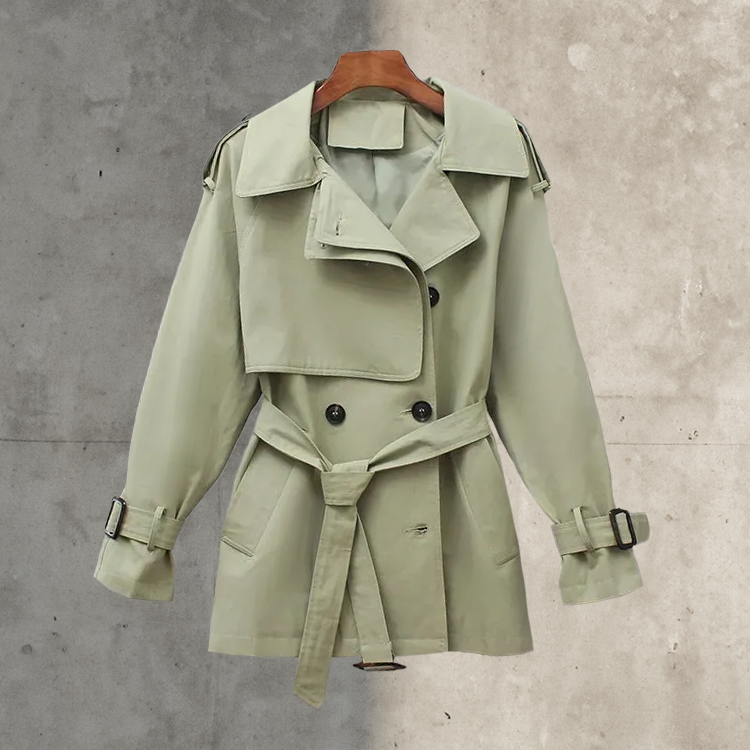 Women's hooded windbreaker jacket with drawstring waist