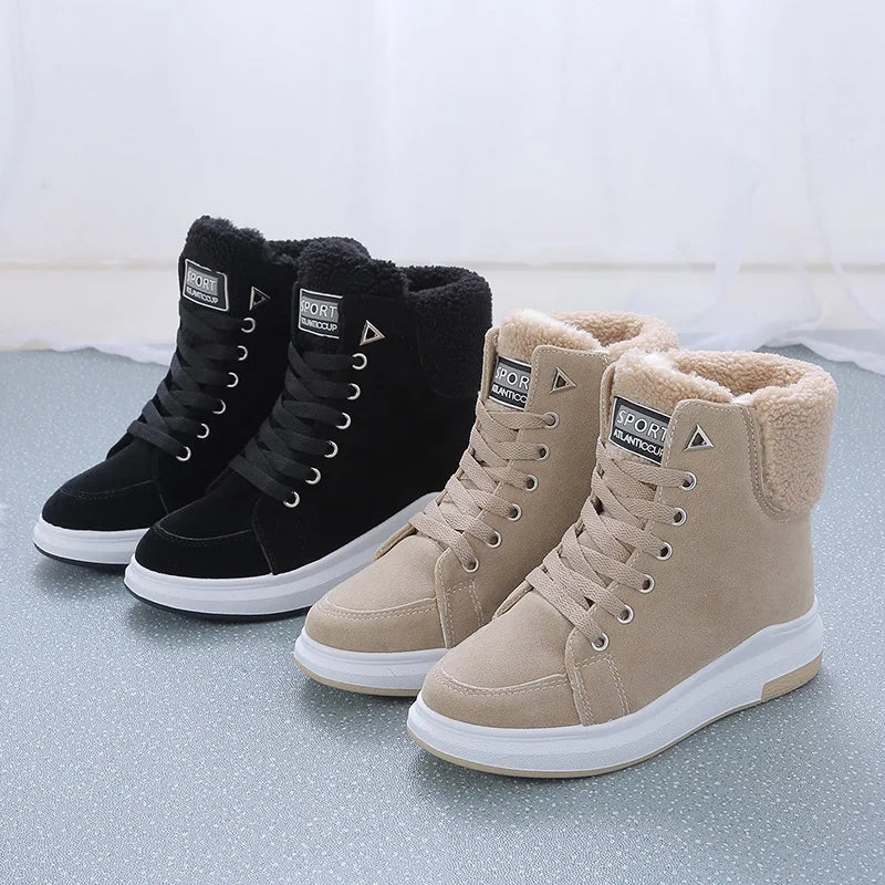 Isla Platform High-Top Sneakers | Fleece Lined Lace-Up Sneakers