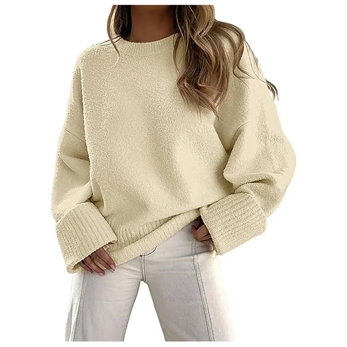 Oversized knit pullover for women