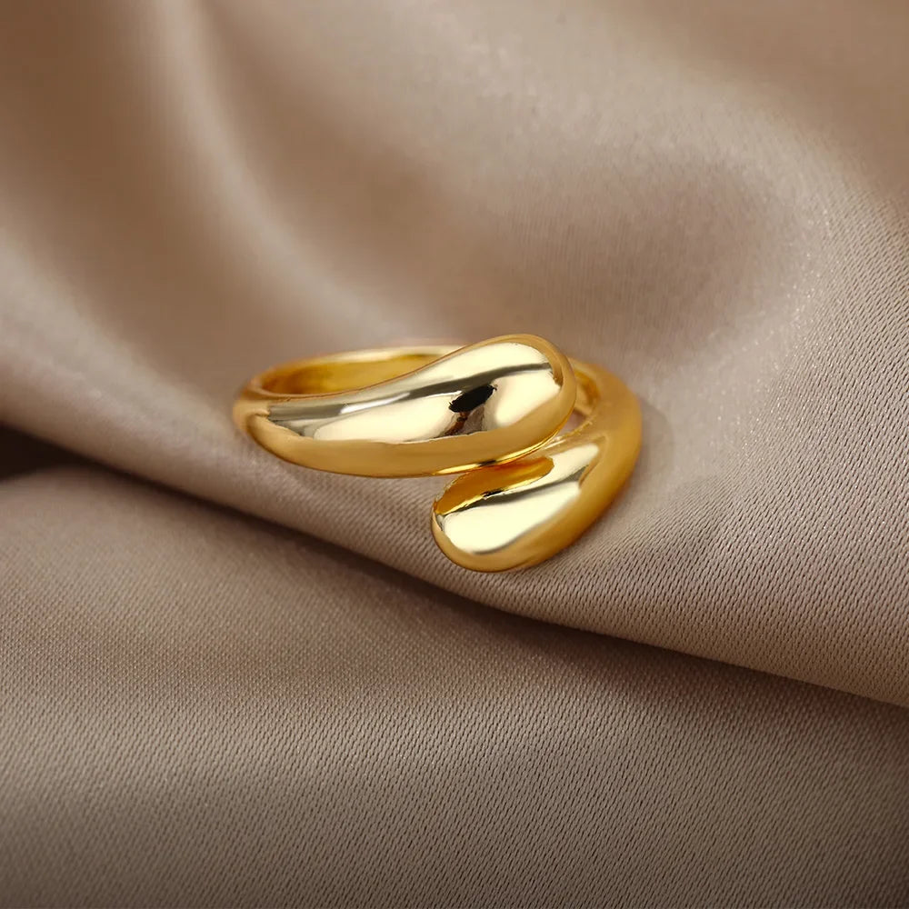 Double Ball Bead Stainless Steel Ring
