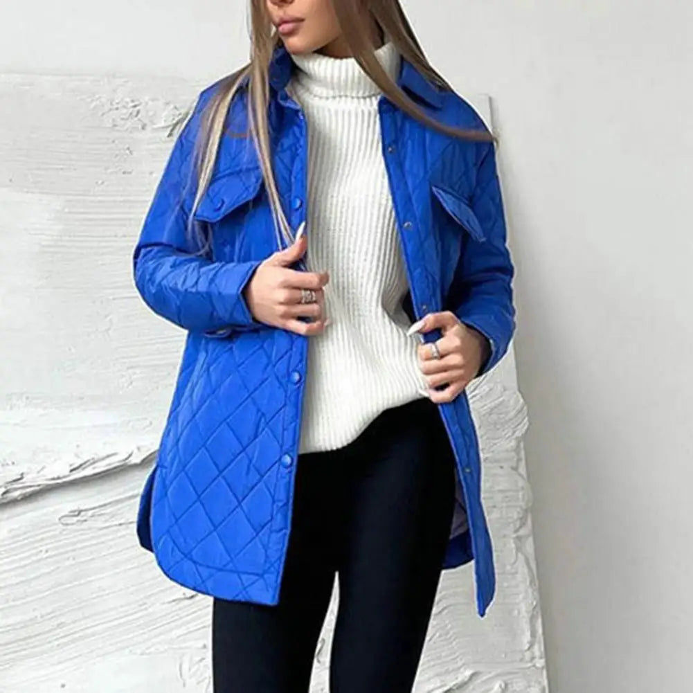 Women's vintage oversized hooded single-breasted mid-length coat with pockets