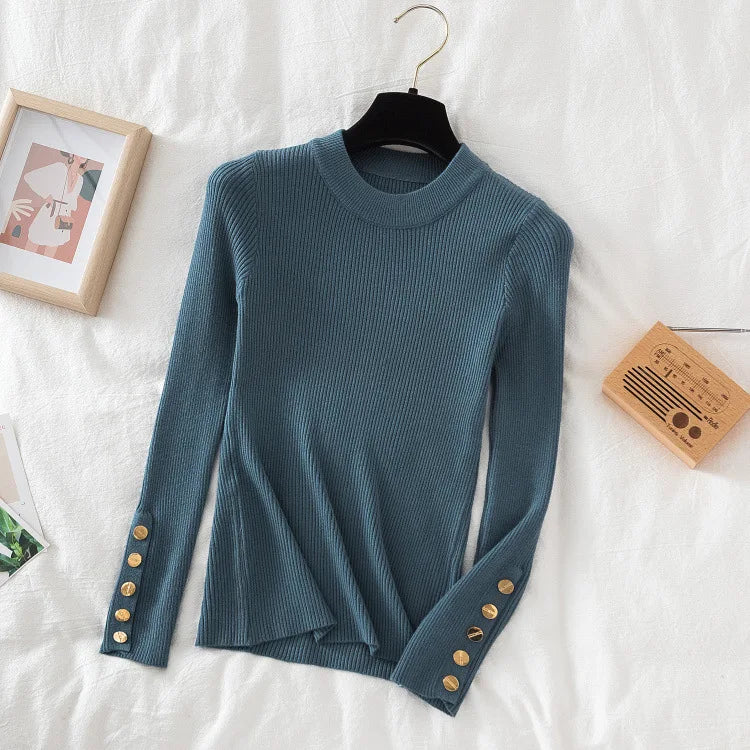 Women's knit turtleneck pullover autumn winter sweater
