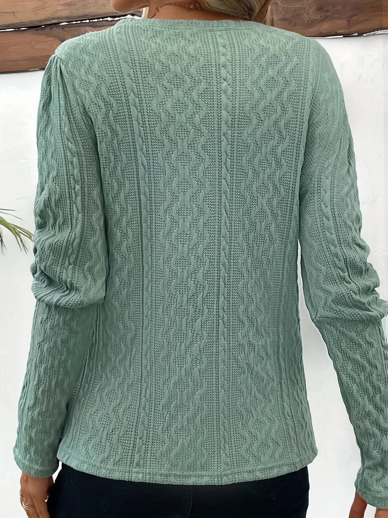 Textured Round Neck Top