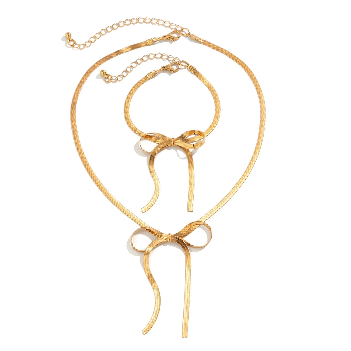 Stylish snake chain jewelry set with tassel drop earrings