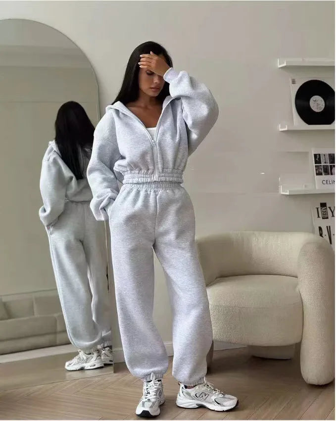 Women's winter hoodie and jogger set