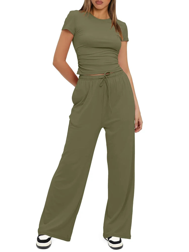 Women's casual tracksuit two pieces set